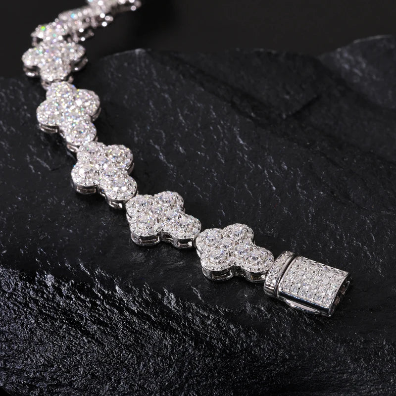 TUHE Unisex Luxury Cross Bracelet 925 Tennis Chain Women Bracelet VVS1 Moissanite For Men Hip Hop Jewelry Gift