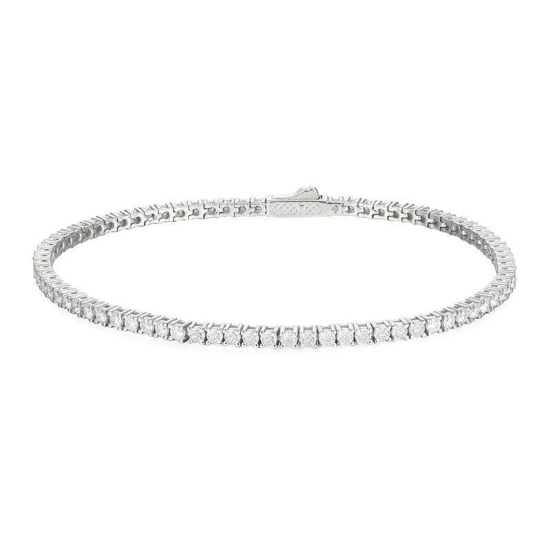 2mm 6/7/8/9 inch D VVS Moissanite Chain Tennis Bracelets For Women Girls Friend Jewelry 925 Sterling Silver Passed Diamond Test