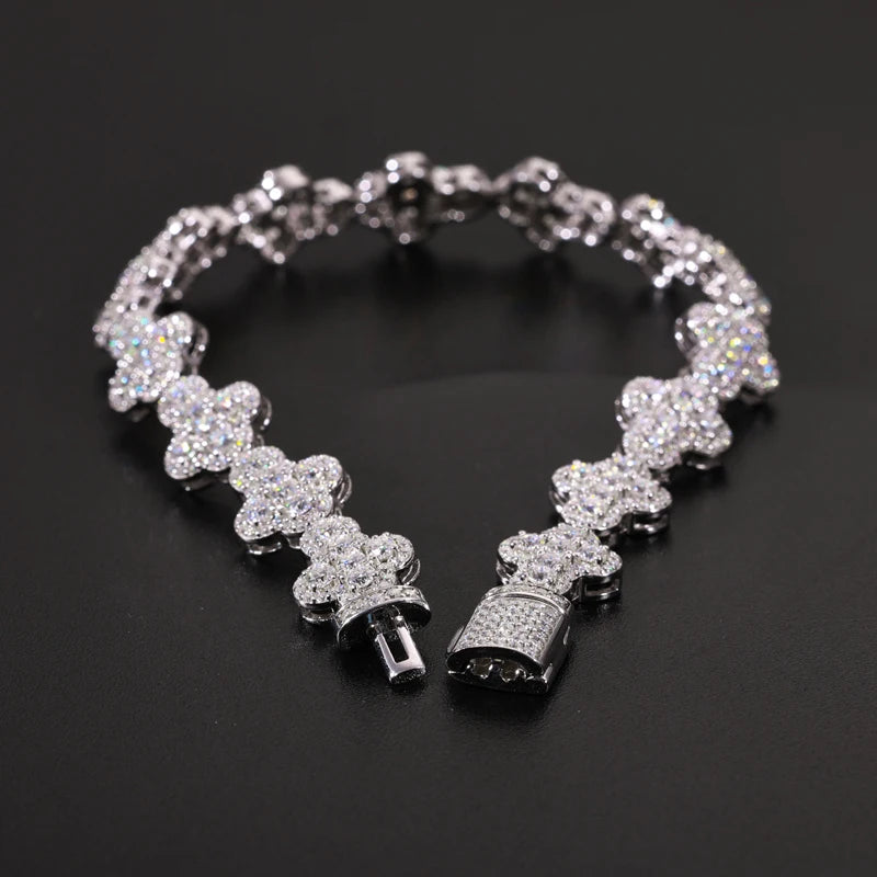 TUHE Unisex Luxury Cross Bracelet 925 Tennis Chain Women Bracelet VVS1 Moissanite For Men Hip Hop Jewelry Gift