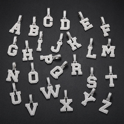 Fine New 925 Silver Pendant  Letters Classic  Punk Hiphop/Rock Letters Moissanite Pendant For Men Hip Hop Jewelry