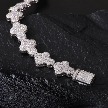 TUHE Unisex Luxury Cross Bracelet 925 Tennis Chain Women Bracelet VVS1 Moissanite For Men Hip Hop Jewelry Gift