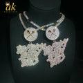 Aokaishen Iced Out Necklace Pendant for Men Every Body Eats Charms Real Copper Cubic Zircona Gold Plated Hip Hop Jewelry