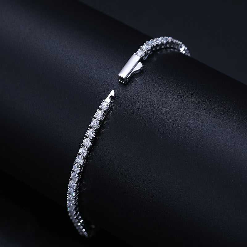 2mm 6/7/8/9 inch D VVS Moissanite Chain Tennis Bracelets For Women Girls Friend Jewelry  925 Sterling Silver Passed Diamond Test