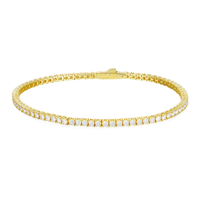 2mm 6/7/8/9 inch D VVS Moissanite Chain Tennis Bracelets For Women Girls Friend Jewelry  925 Sterling Silver Passed Diamond Test